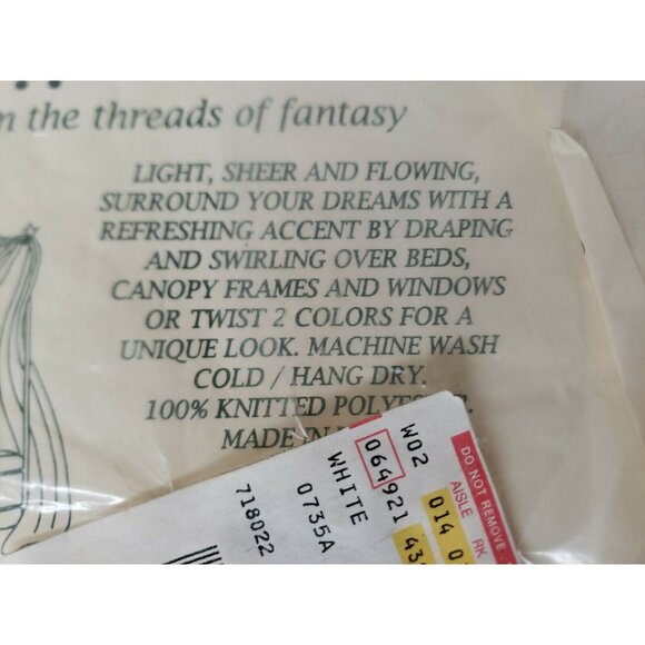 Mosquito Netting Bed Canopy Tent Romantic 90s Spiegel Home Sheer White 21 Ft Vtg - Picture 5 of 9